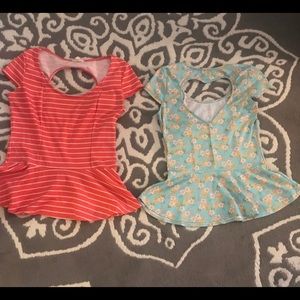 Peplum Heart-shaped Cut out Tops